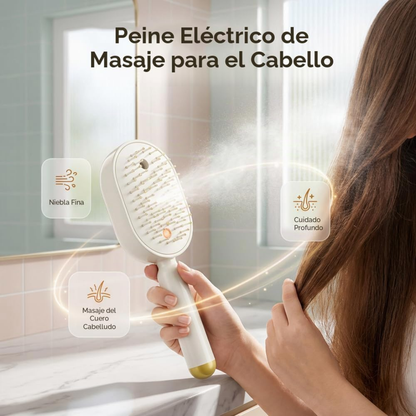 Peine masajeador en uso